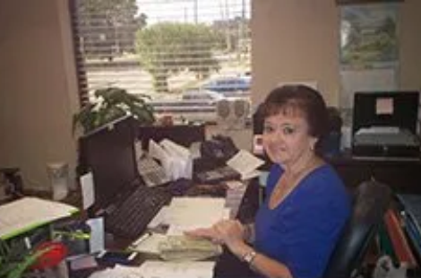 Person working at office desk